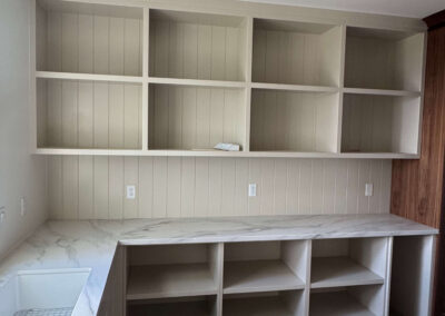 custom shelves in a prep kitchen
